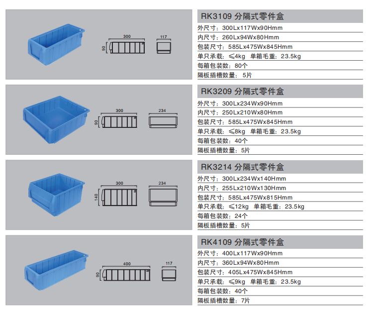 分隔式零件盒