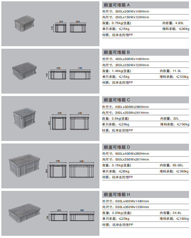 平底翻盖周转箱